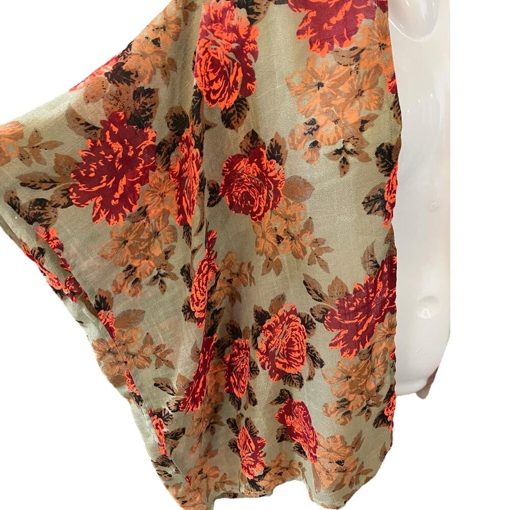 Gold Coast Women's Multicolor Floral Lightweight Open Front Kimono | Size OSFM - Picture 4 of 10